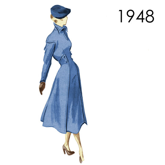 1948 Dress. Bust 96 cm (37.8")
